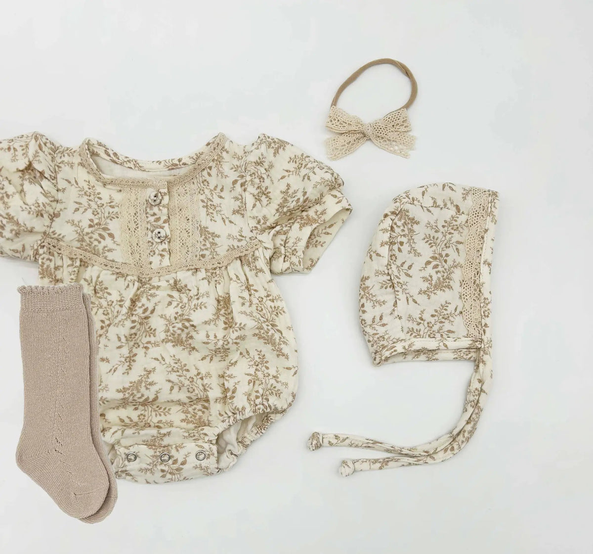 OLIVE & CRADLE The Elodie Heirloom Bubble Romper - Baby & Toddler Clothing