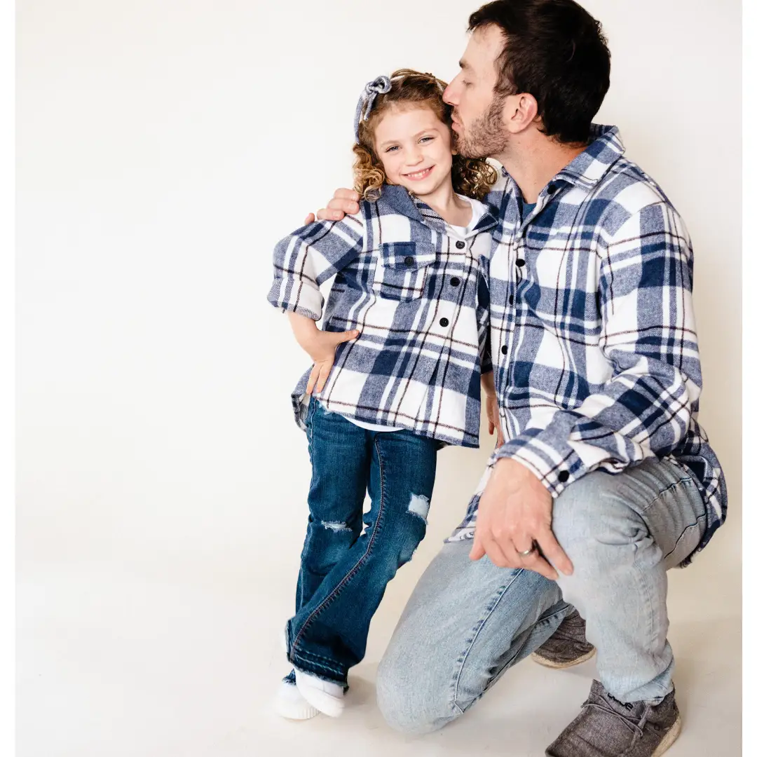 HAHA MAMA Clothing Navy Plaid Hooded Flannel - CHILD - Shirts