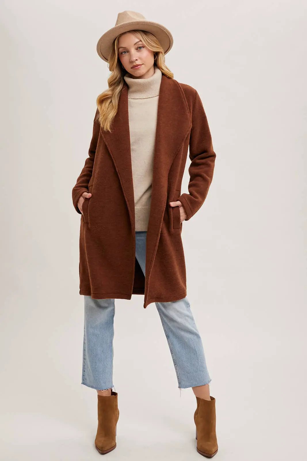 Bluivy Bluivy - OPEN FRONT KNIT COAT JACKET - Wrap Coats