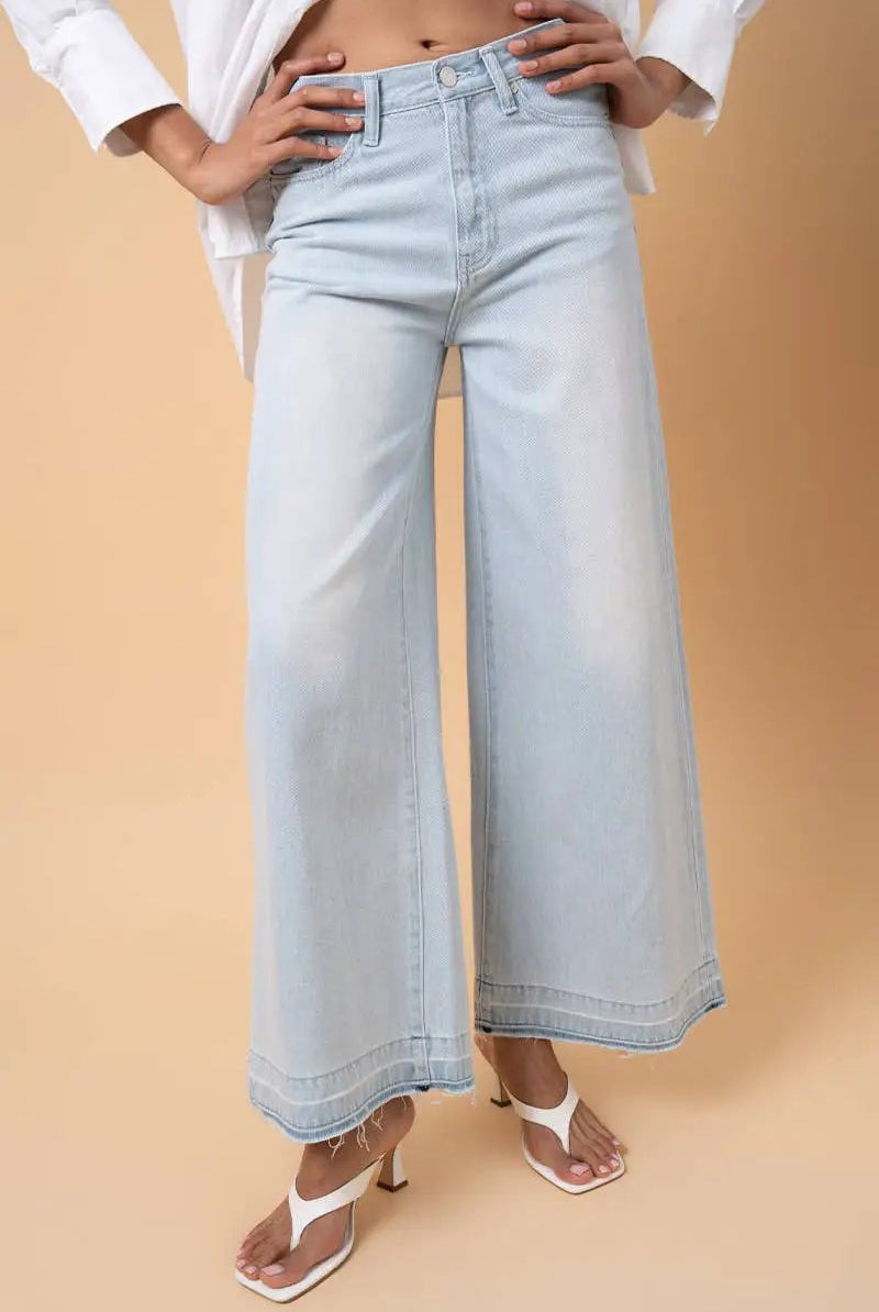 Insane Gene USA The High-Rise Perfect Wash Super Wide Leg Jeans - Jeans