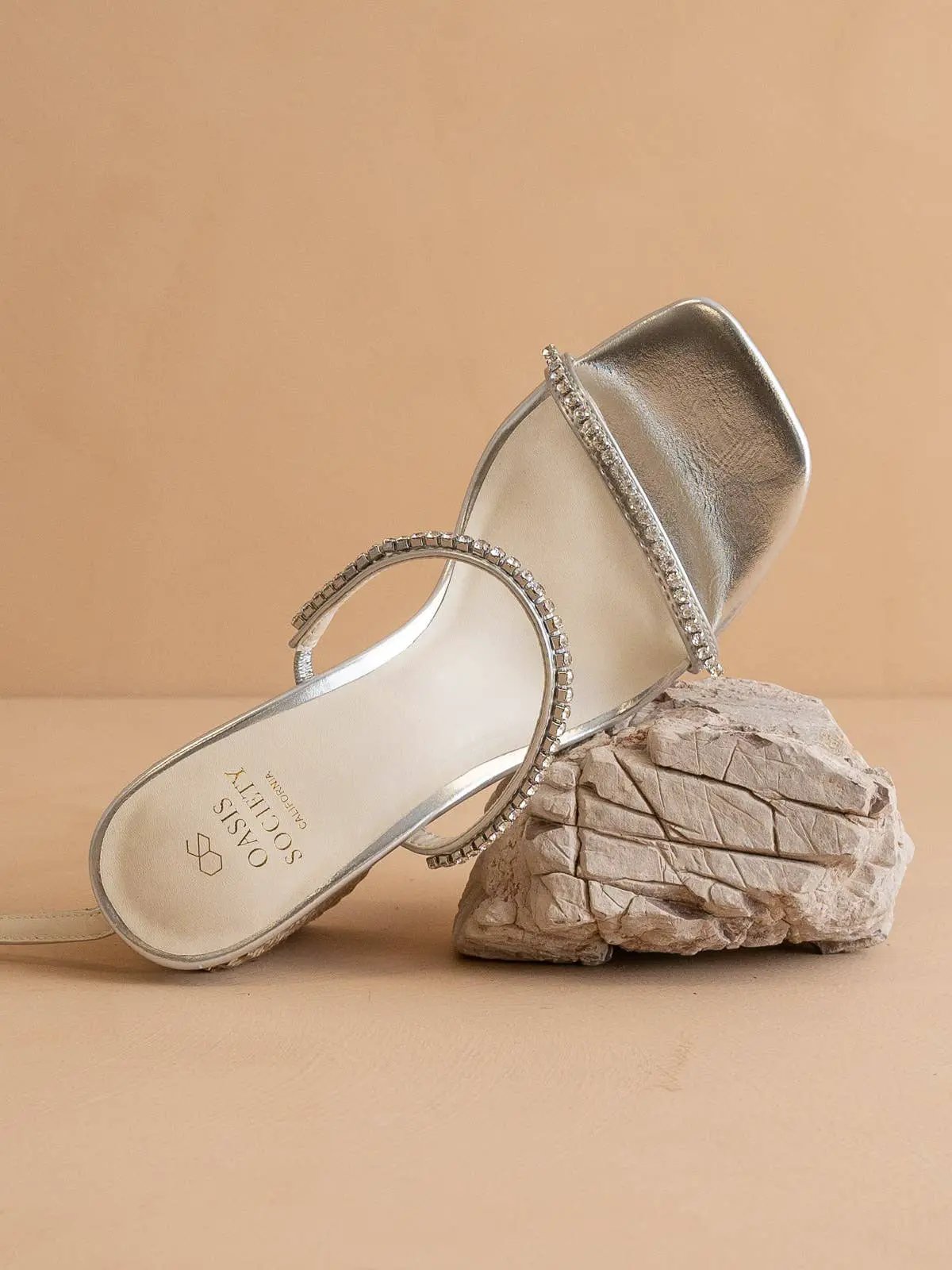 OASIS SOCIETY The Destiny Metallic Rhinestone Sandal - Heels