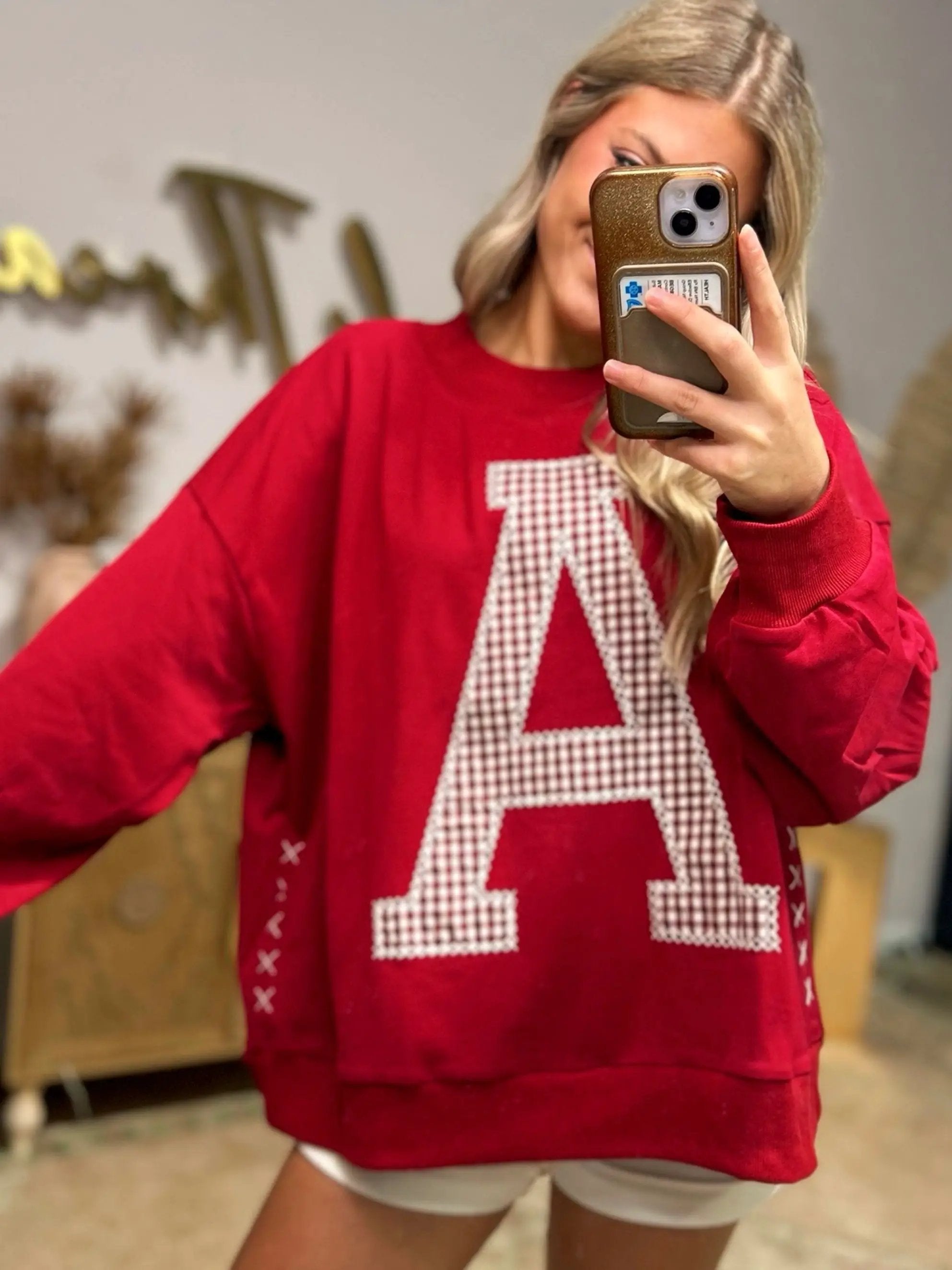 Oddi Oddi - A Patched Gameday Pullover Sweatshirt - Sweatshirts Game Day Sweatshirt