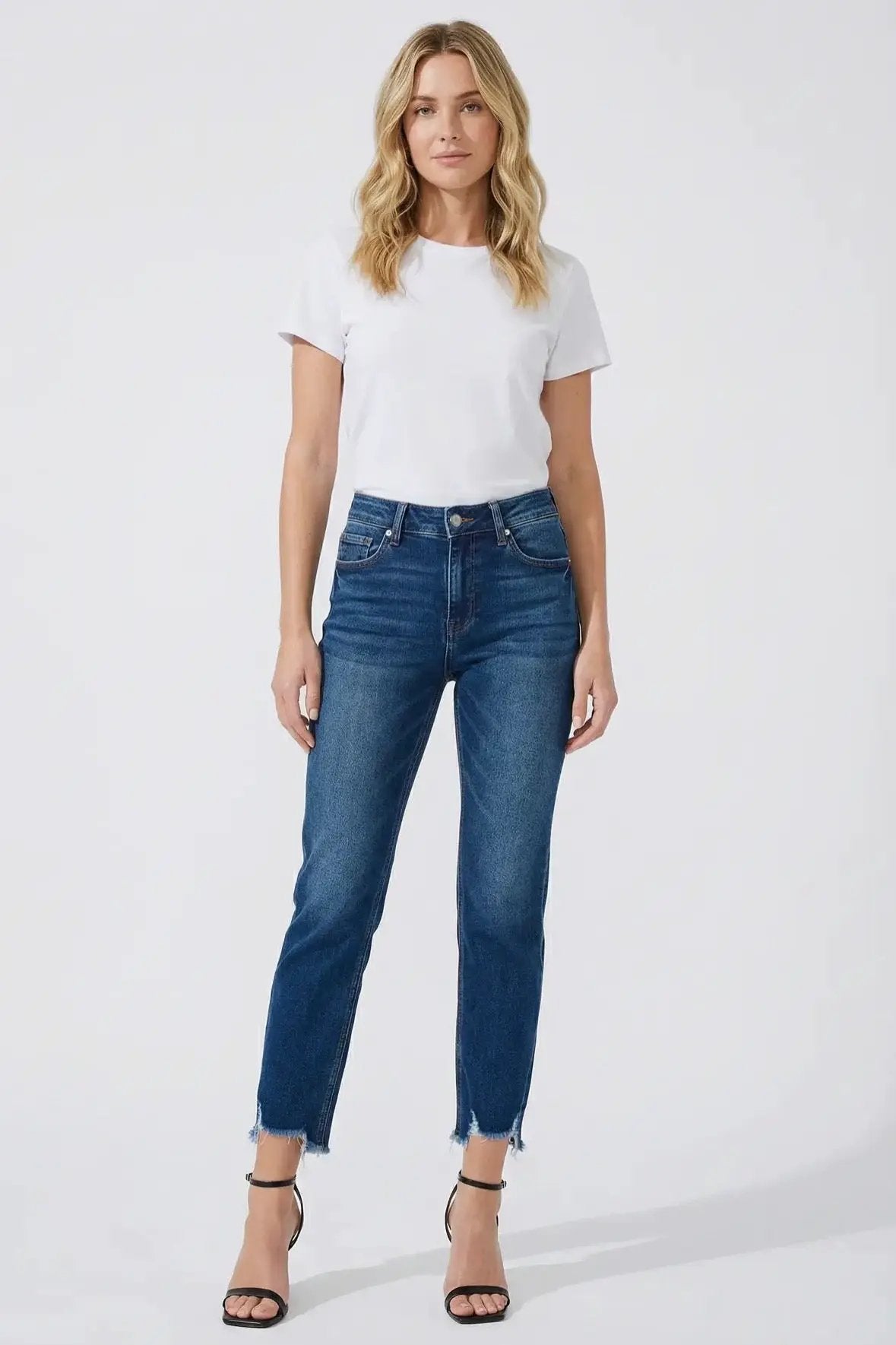 ARTEMIS VINTAGE The Artemis Plus Perfect Sculpted Double Waistband Straight Jeans – Dark Stone Wash - Jeans