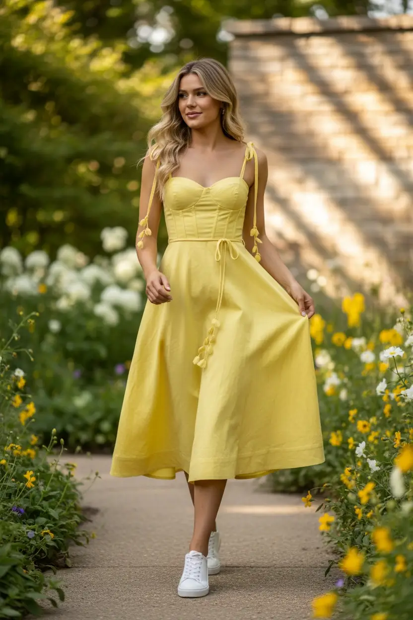 Endless Blu The Butter Bloom Tie-Strap Dress - Dresses
