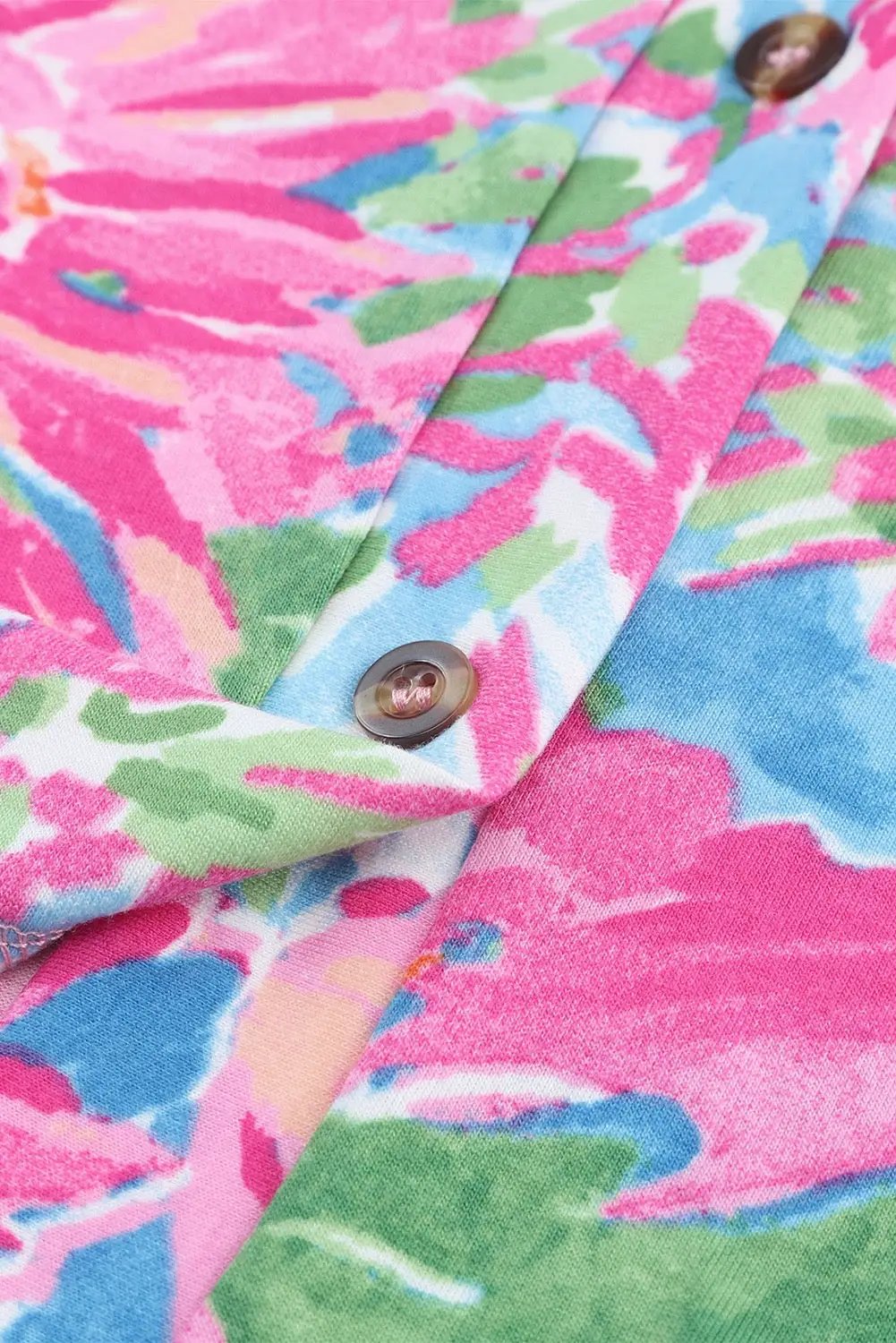 Grateful Threads Boutique Pink Flower Print Long Sleeve Button Up Cardigan - Cardigans Pink Flower Print Long Sleeve Button Up Cardigan