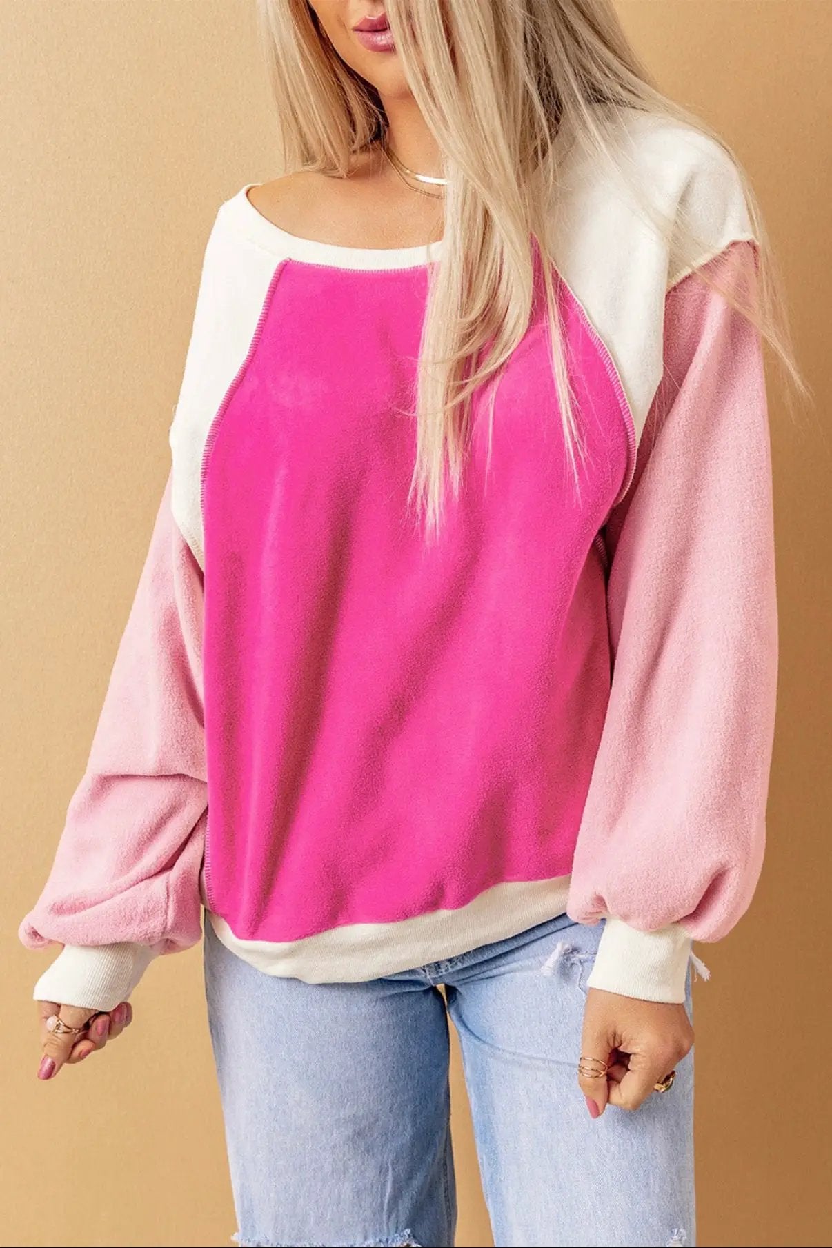 Grateful Threads Boutique Colorblock Fleece Sweatshirt - Sweatshirts