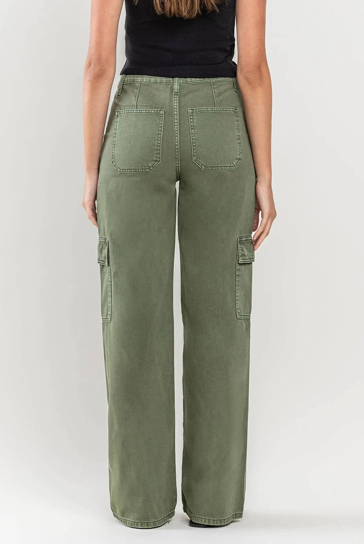 VERVET by FLYING MONKEY Vervet High Rise Utility Cargo Wide Leg Jeans - Jeans