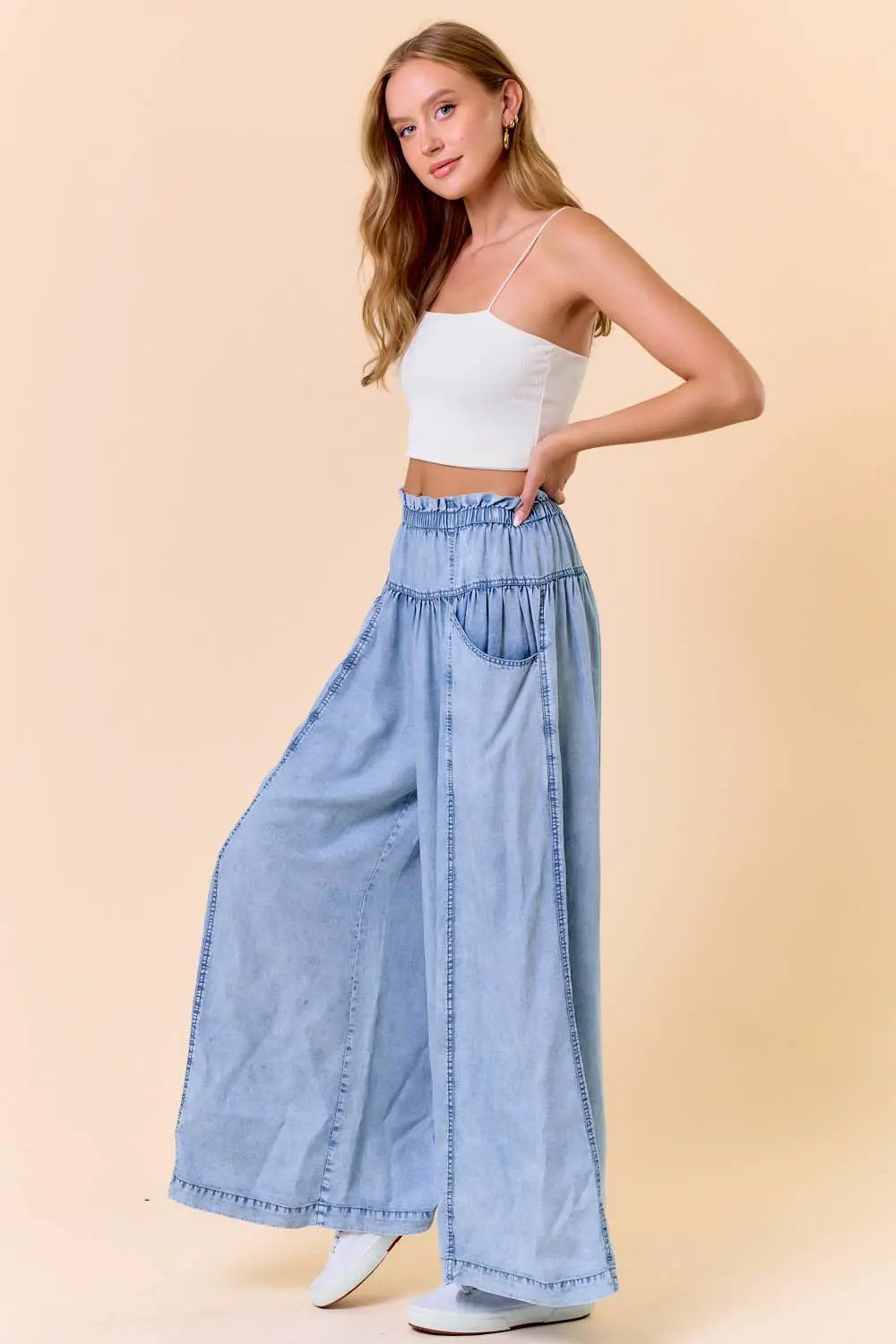 Doe and Rae The Blue Skies TENCEL Wide-Leg Pants - Jeans