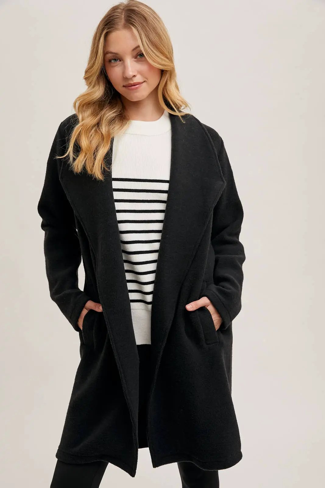 Bluivy Bluivy - OPEN FRONT KNIT COAT JACKET - Wrap Coats