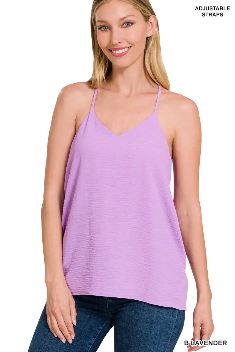 Zenana Zenana Adjustable Strap V-Neck Cami Top - Camisoles Adjustable strap v neck cami top