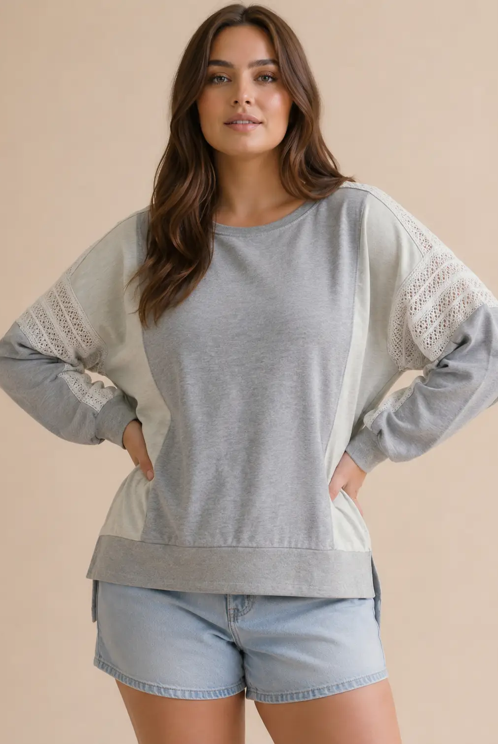 Haptics The Lacewood Lounge Terry Knit Pullover - CURVY - Sweatshirts