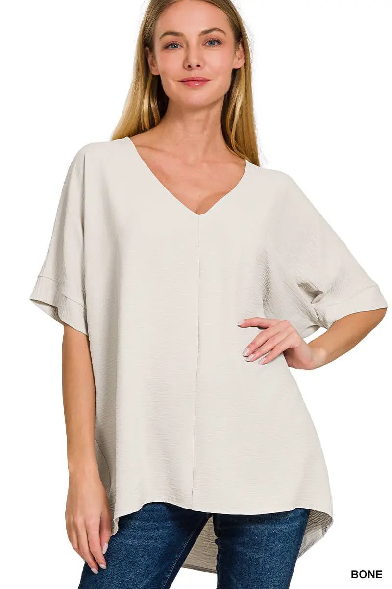Zenana Zenana Airflow Dolman Short Sleeve Top - Clothing Tops airflow dolman sleeve short sleeve top