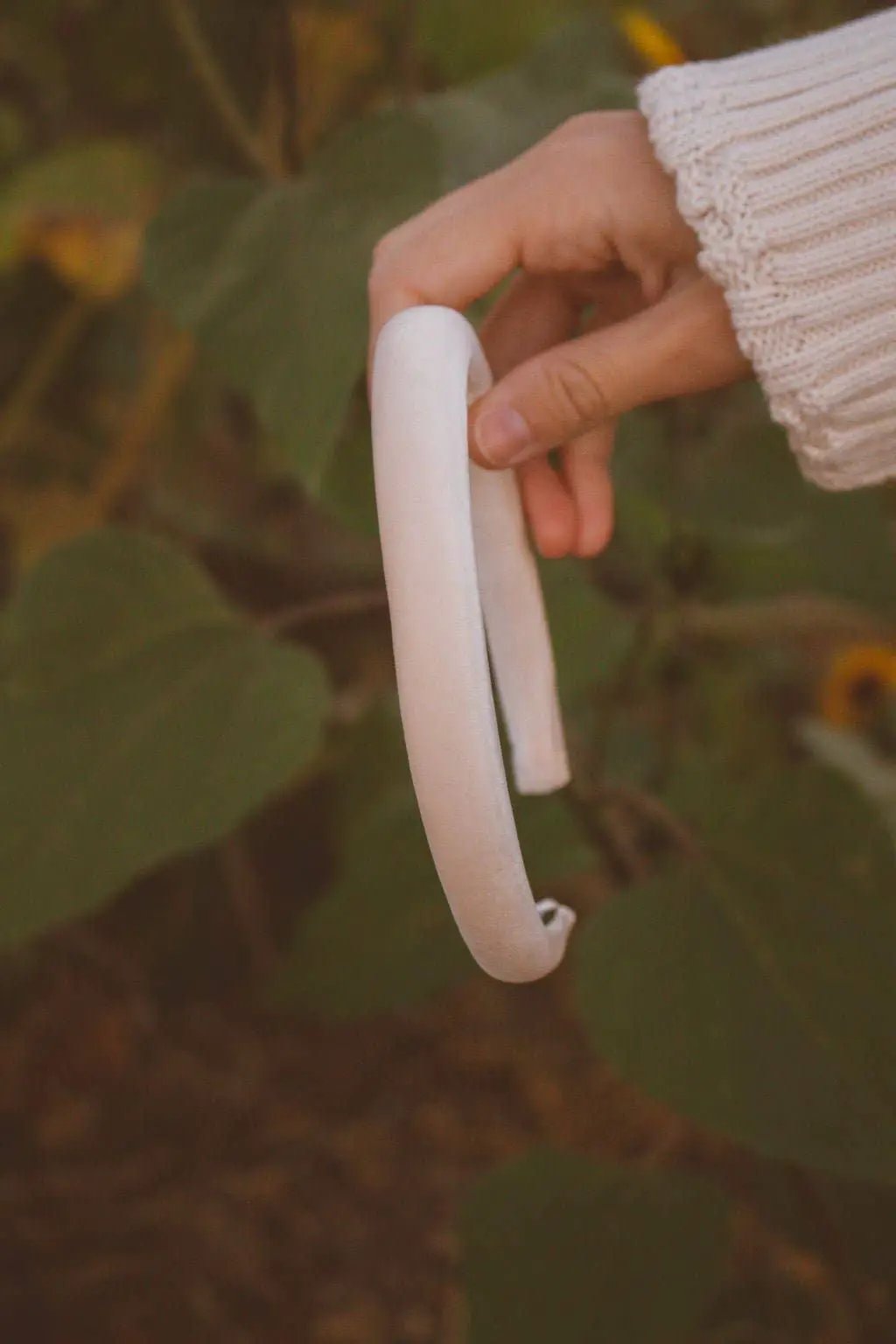Shop ANDi The Slim Velvet Hard Headband: Toasted Marshmallow - Hair Accessories velvet headband