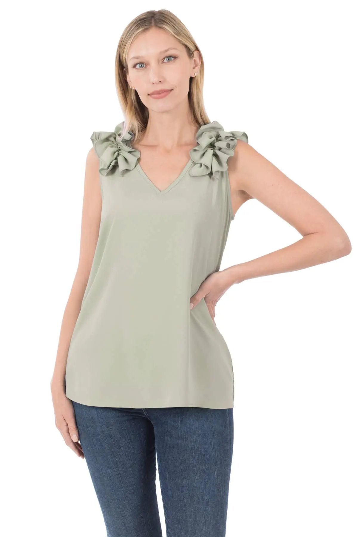 Zenana Zenana Ruffle Sleeve Blouse Collection - Blouses Ruffle Sleeve Blouse