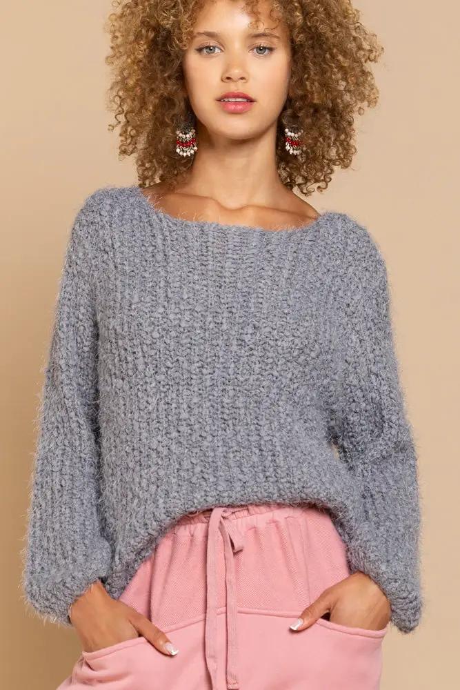 POL POL Wide Neck Alpaca Sweater PLUS - Sweaters