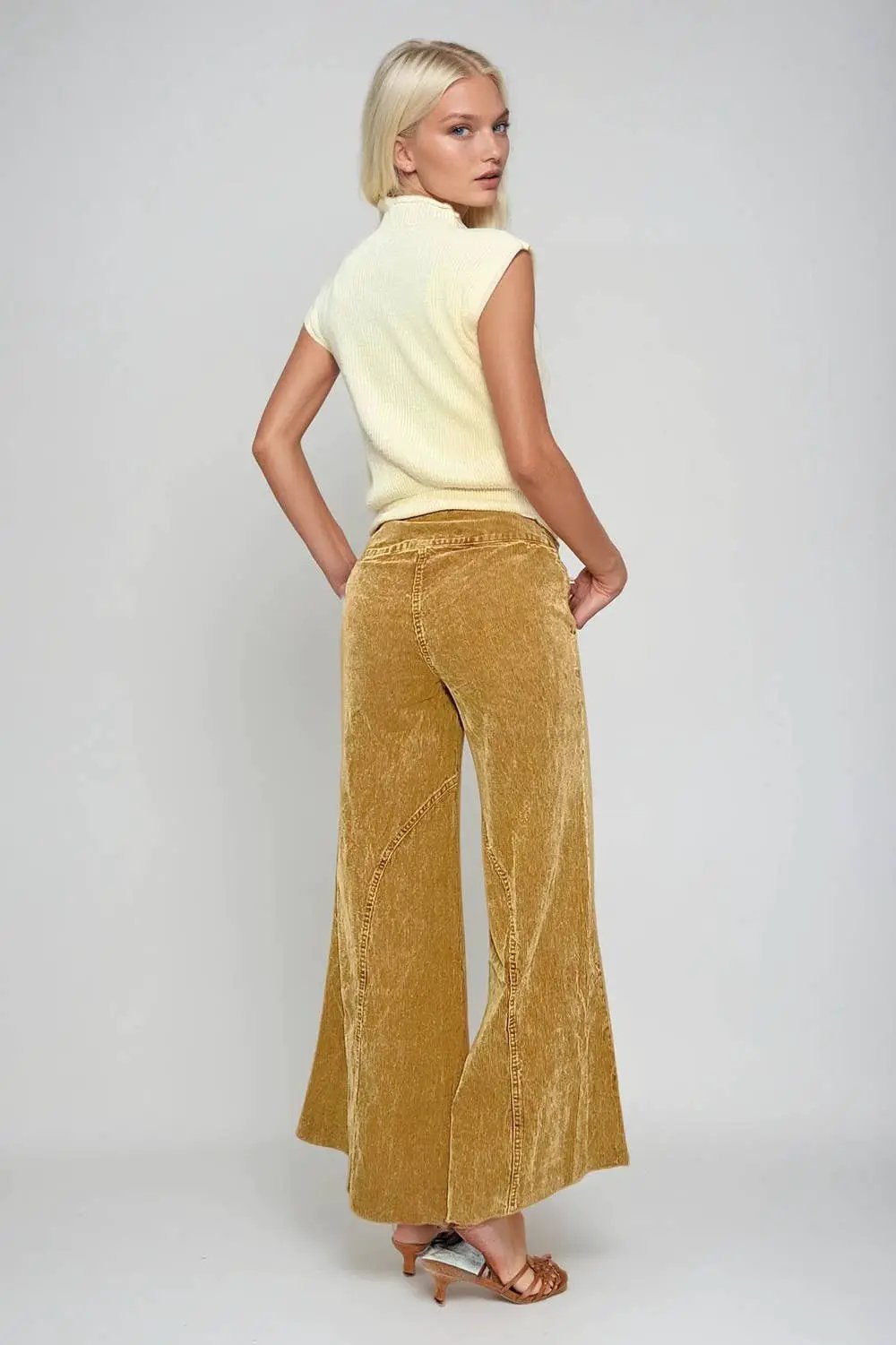 WISTERIA LANE Wisteria Lane - Distressed Corduroy Culotte Pants - Trousers