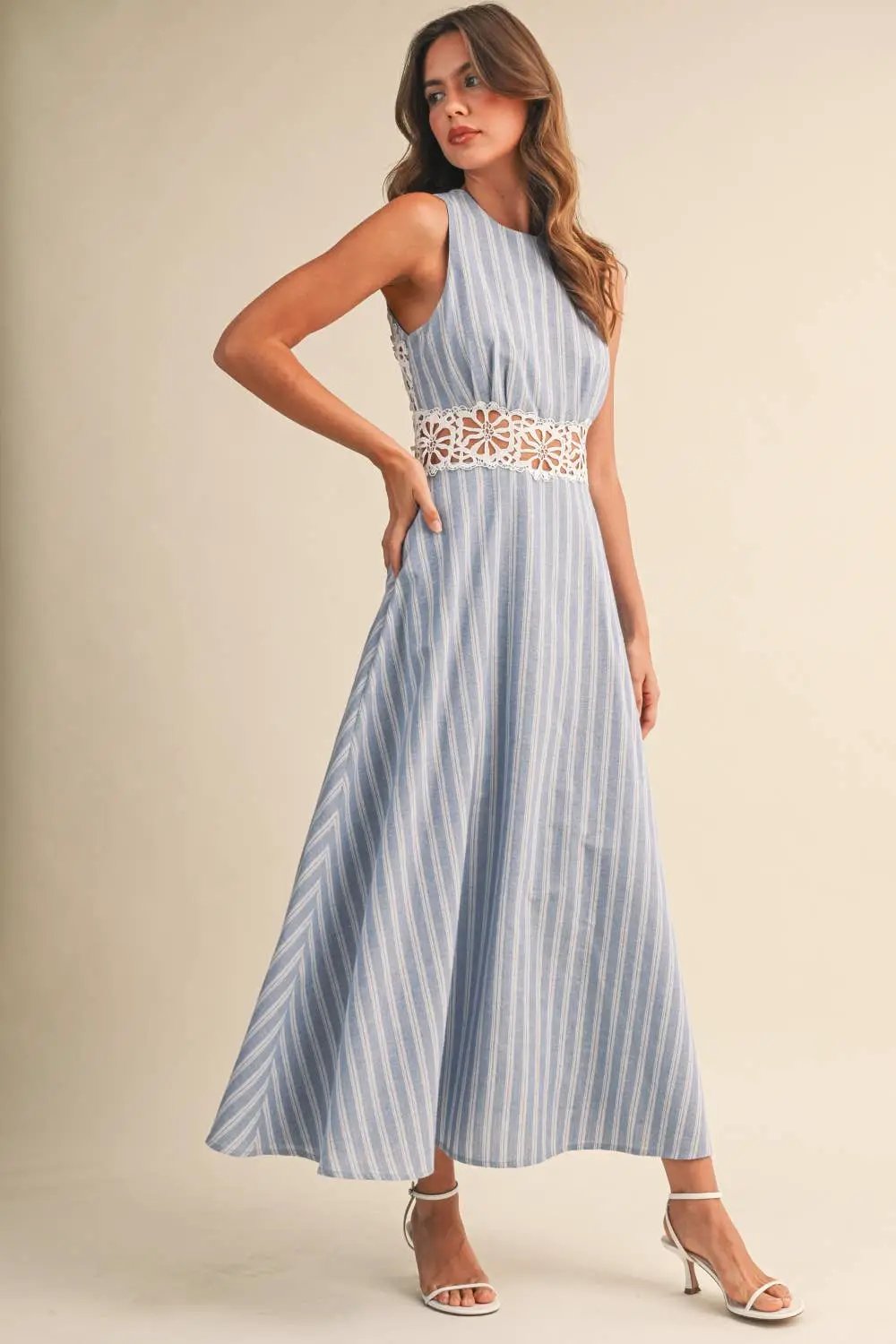 Klesis The Harbor Breeze Lace Cutout Midi Dress - Dresses