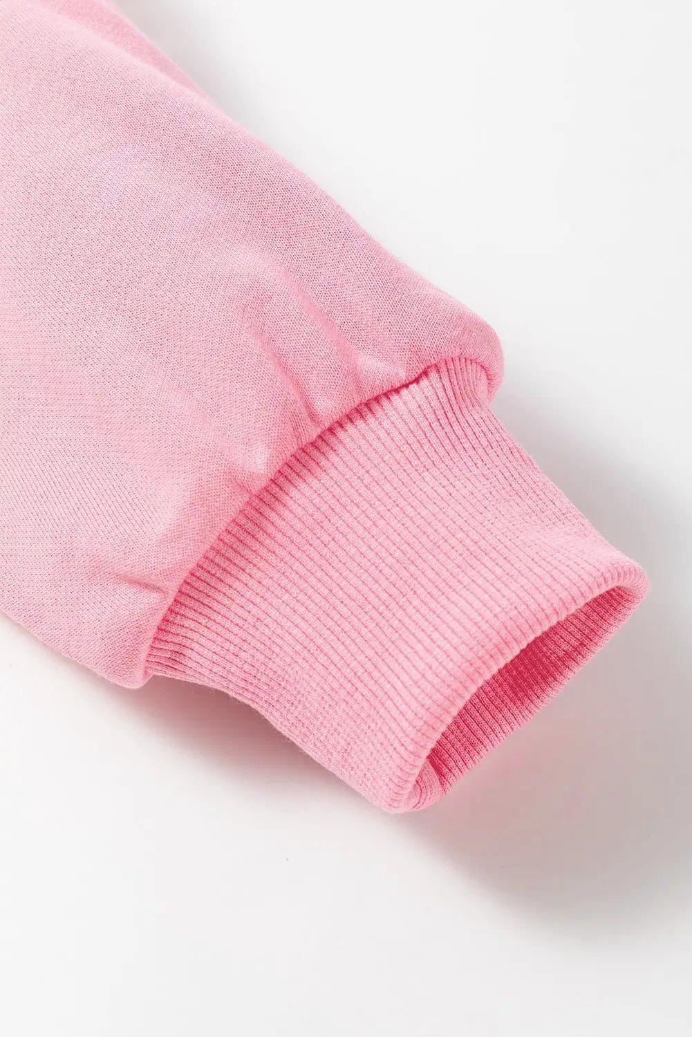 Grateful Threads Boutique Pink Hollowed Lace Splicing Cropped Sweatshirt - Sweatshirts Pink Hollowed Lace Splicing Cropped Sweatshirt