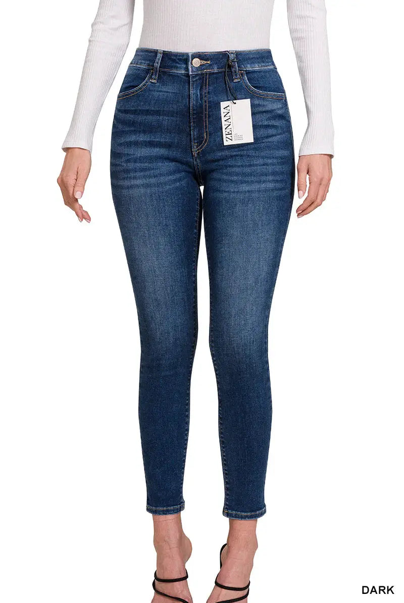 Zenana The Everyday Essential High Rise Jeggings: Dark - Jeans