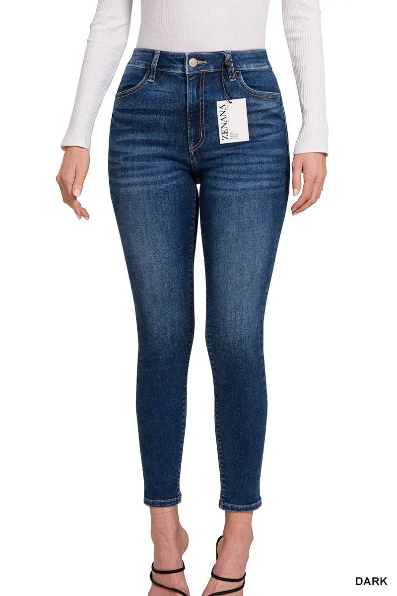 Zenana The Everyday Essential High Rise Jeggings: Dark - Jeans