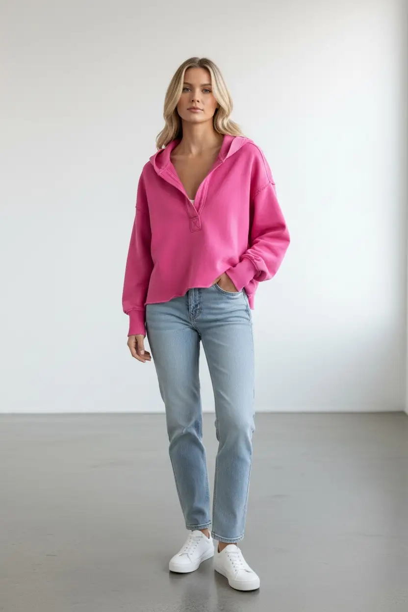 Suhkasana V-Notch Cropped Hoodie - Hoodies