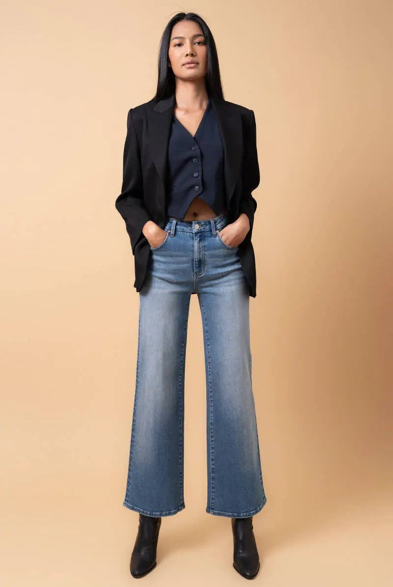Insane Gene USA The High Rise Relaxed Super Wide Leg: Medium Wash - Jeans