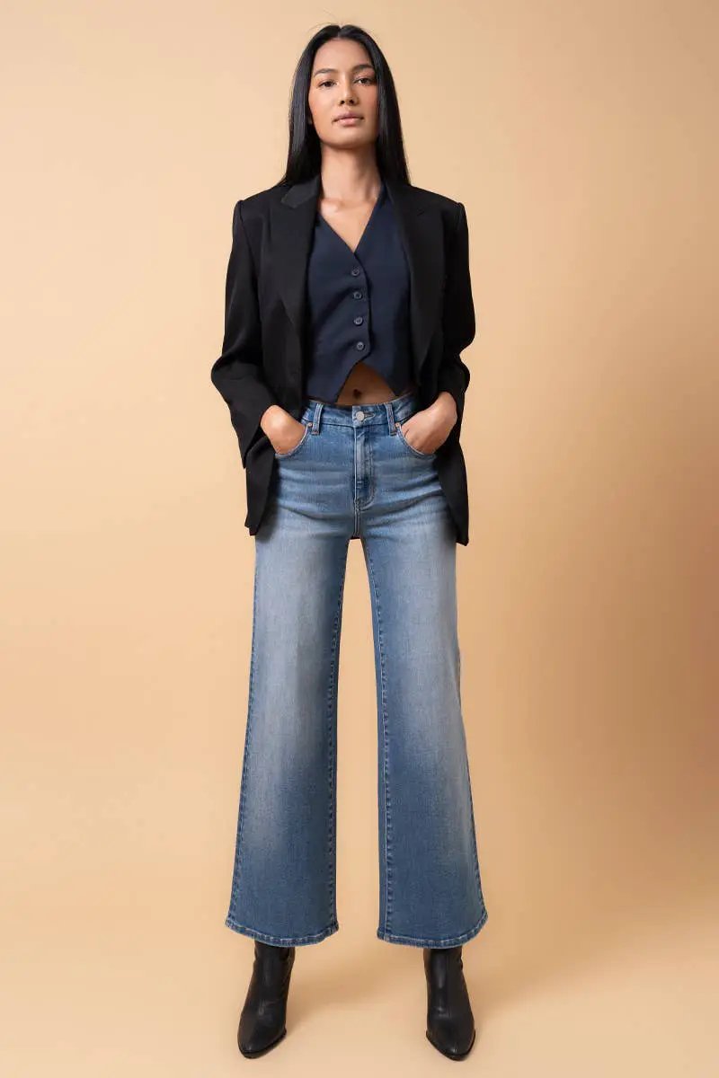 Insane Gene USA The High Rise Relaxed Super Wide Leg: Medium Wash - Jeans