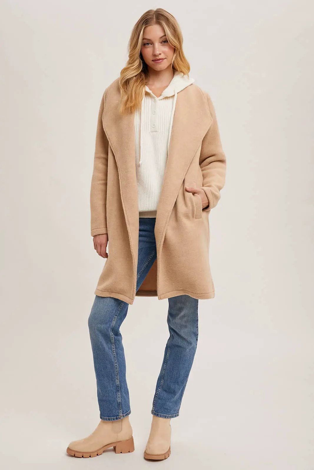 Bluivy Bluivy - OPEN FRONT KNIT COAT JACKET - Wrap Coats