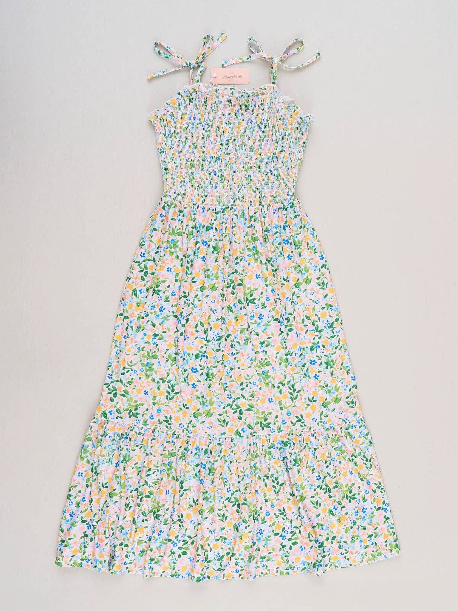Marie Nicole Clothing Marie Nicole Clothing - Mom & Me Flowerfield Twirl Smocked Ruffle Dress - MOMMY - Dresses
