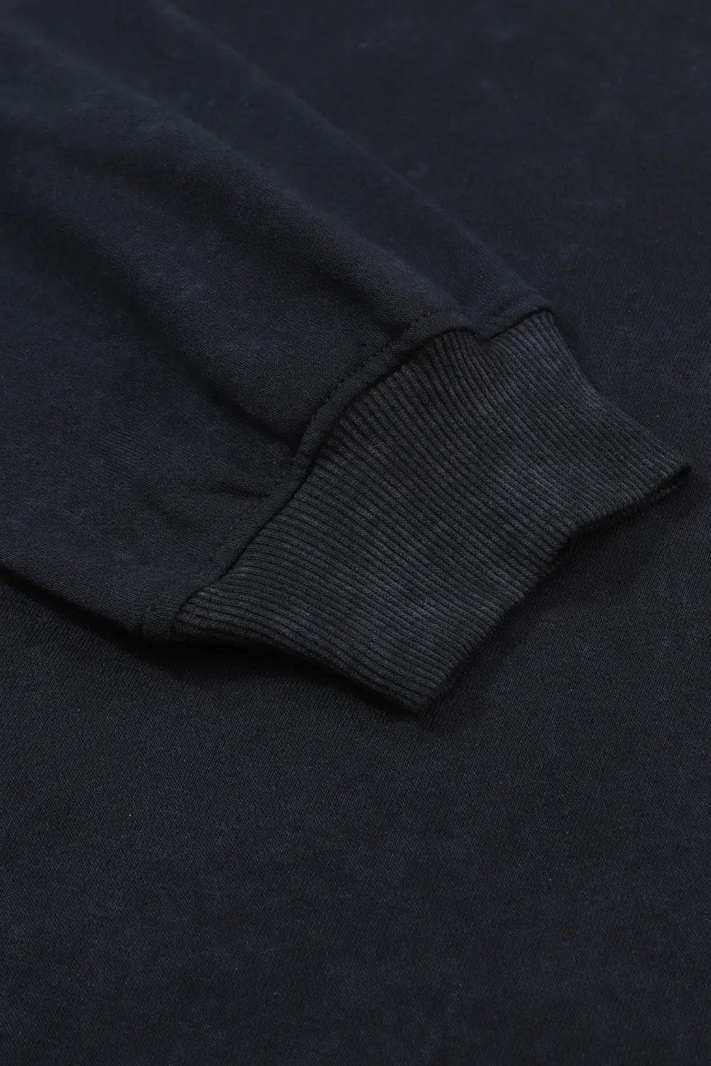 Grateful Threads Boutique Black Drop Shoulder Mineral Wash Crew Neck Pullover Sweatshirt - Sweatshirts Black Drop Shoulder Mineral Wash Crew Neck Pullover Sweatshirt