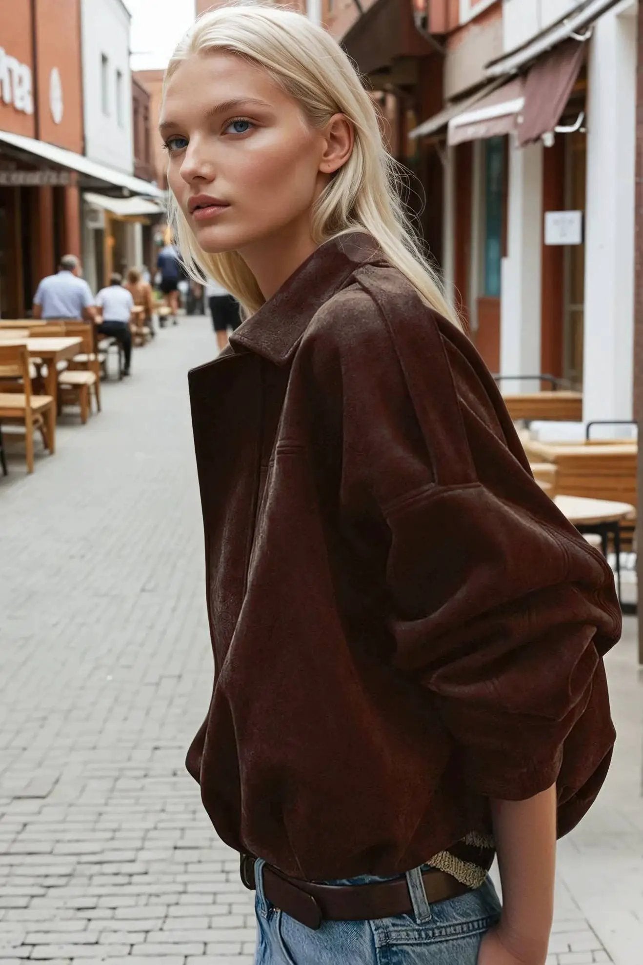 WISTERIA LANE The Maison Suede Batwing Bomber Jacket – Chocolate Brown - Coats & Jackets