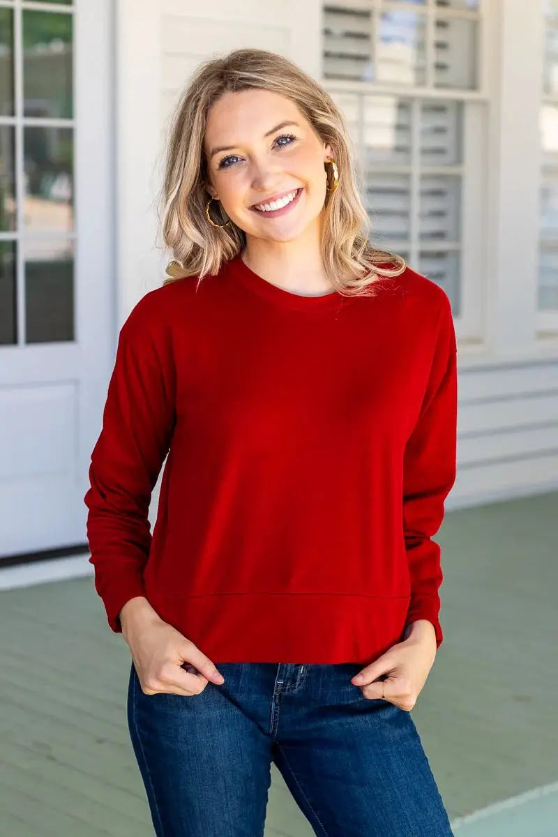 Grace & Emma Strike Your Interest Crop Sweatshirt - Sweatshirts