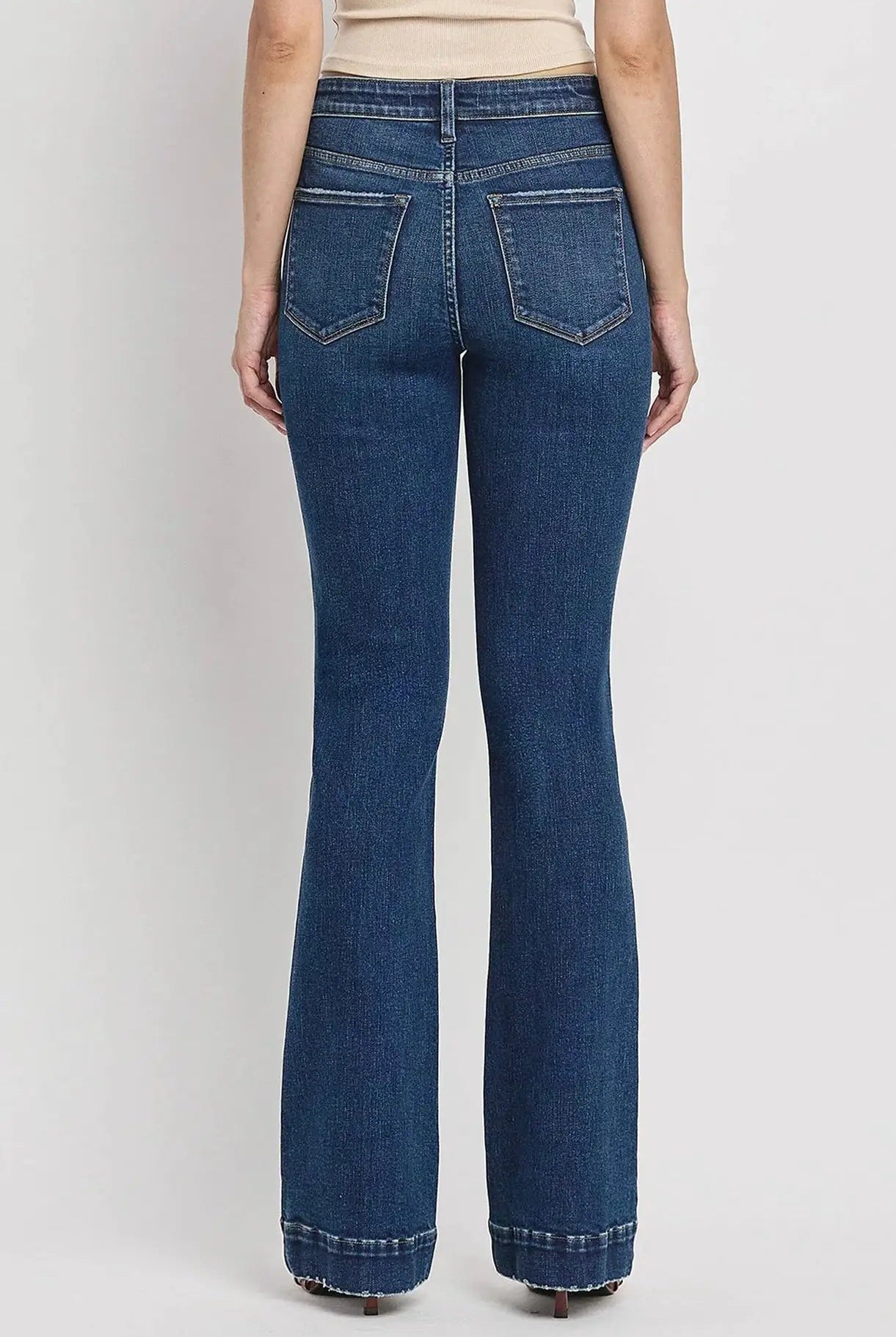 VERVET by FLYING MONKEY VERVET High Rise Trouser Hem Bootcut Jeans - Jeans