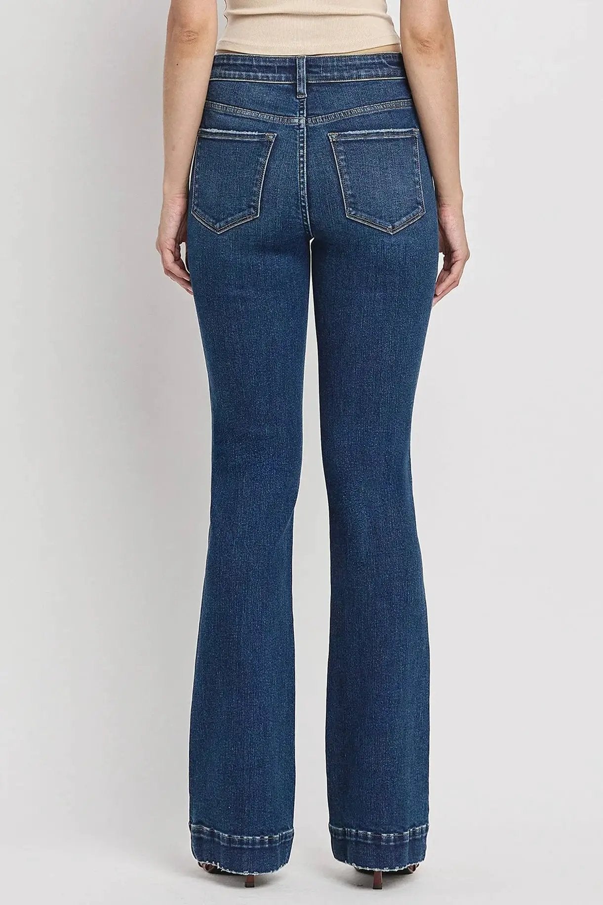 VERVET by FLYING MONKEY VERVET High Rise Trouser Hem Bootcut Jeans - Jeans