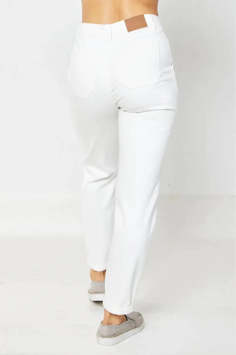 Judy Blue The High Waist White Cuffed Jogger Denim Jeans: REG & CURVY - Jeans judy blue utility jogger jeans