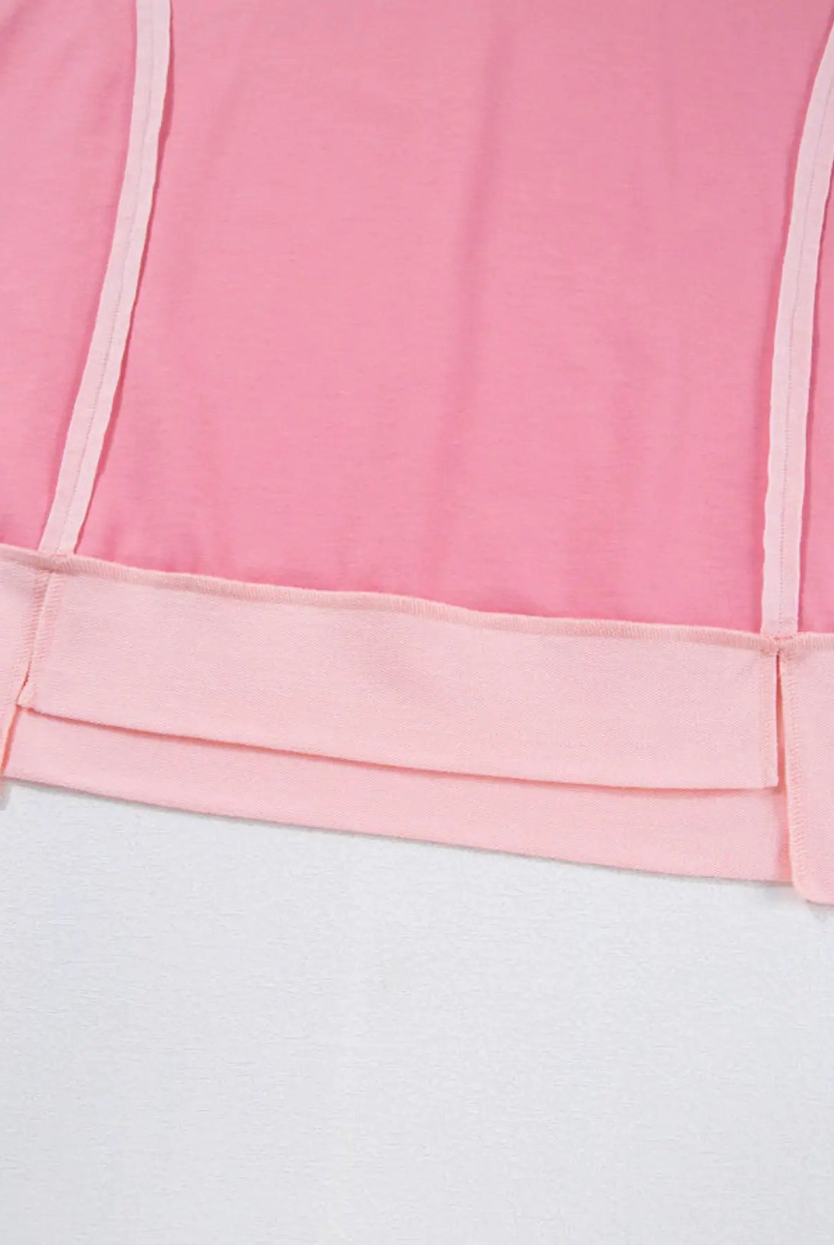 Grateful Threads Boutique Peach Blossom Half Sleeve Raw Seam High Low Side Split Top - Clothing Tops Peach Blossom Half Sleeve Raw Seam High Low Side Split