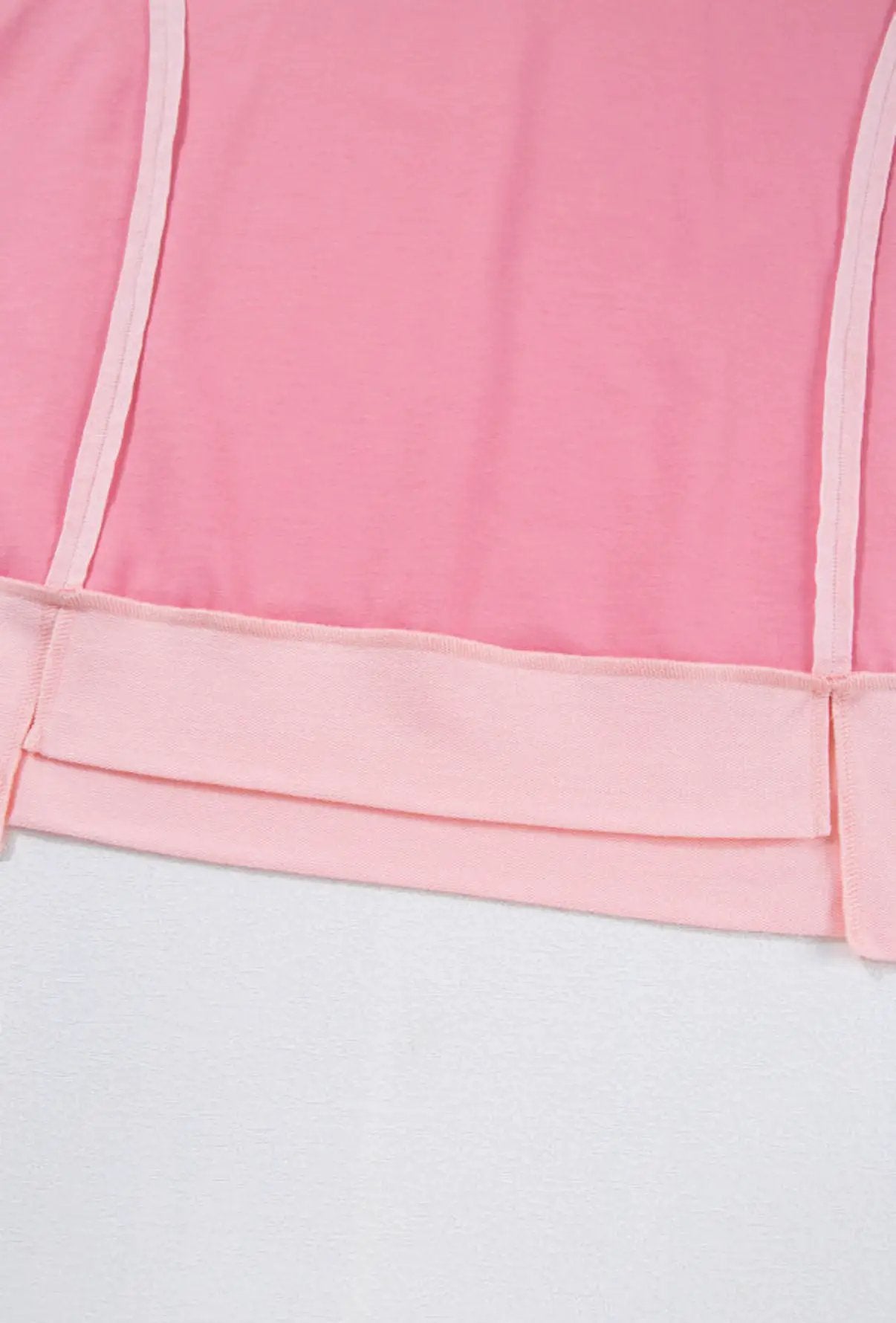 Grateful Threads Boutique Peach Blossom Half Sleeve Raw Seam High Low Side Split Top - Clothing Tops Peach Blossom Half Sleeve Raw Seam High Low Side Split