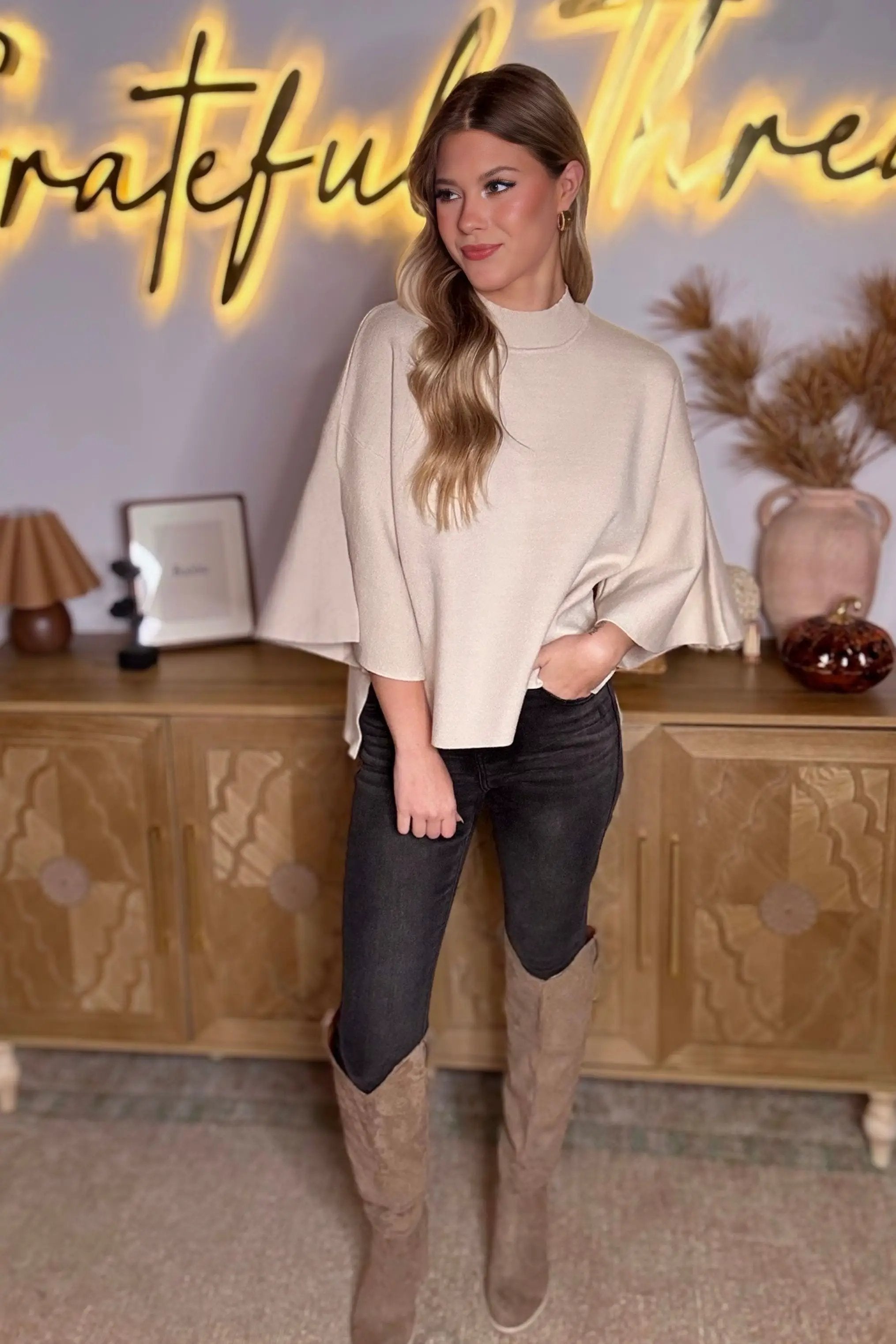 Zenana Viscose Bell Sleeve Sweater - Sweaters Viscose Bell Sleeve Sweater