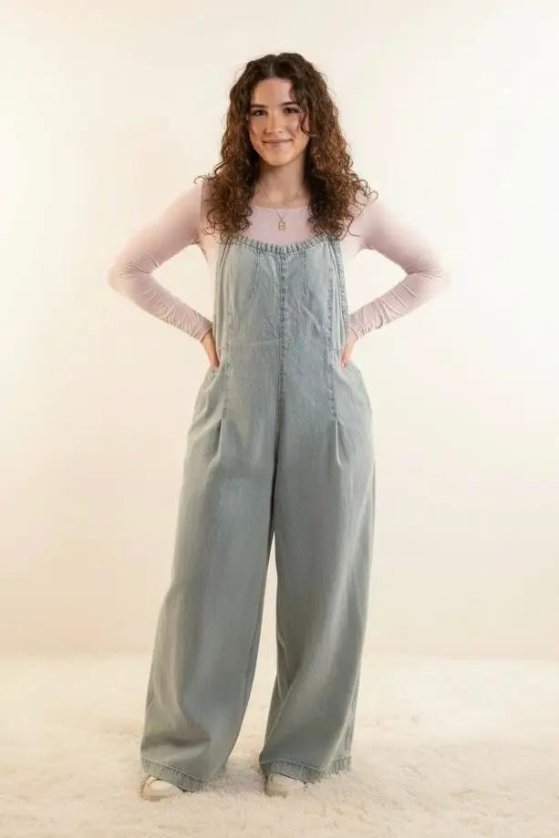 Zenana The Zenana Easygoing Days Wide Leg Overalls - One-Pieces