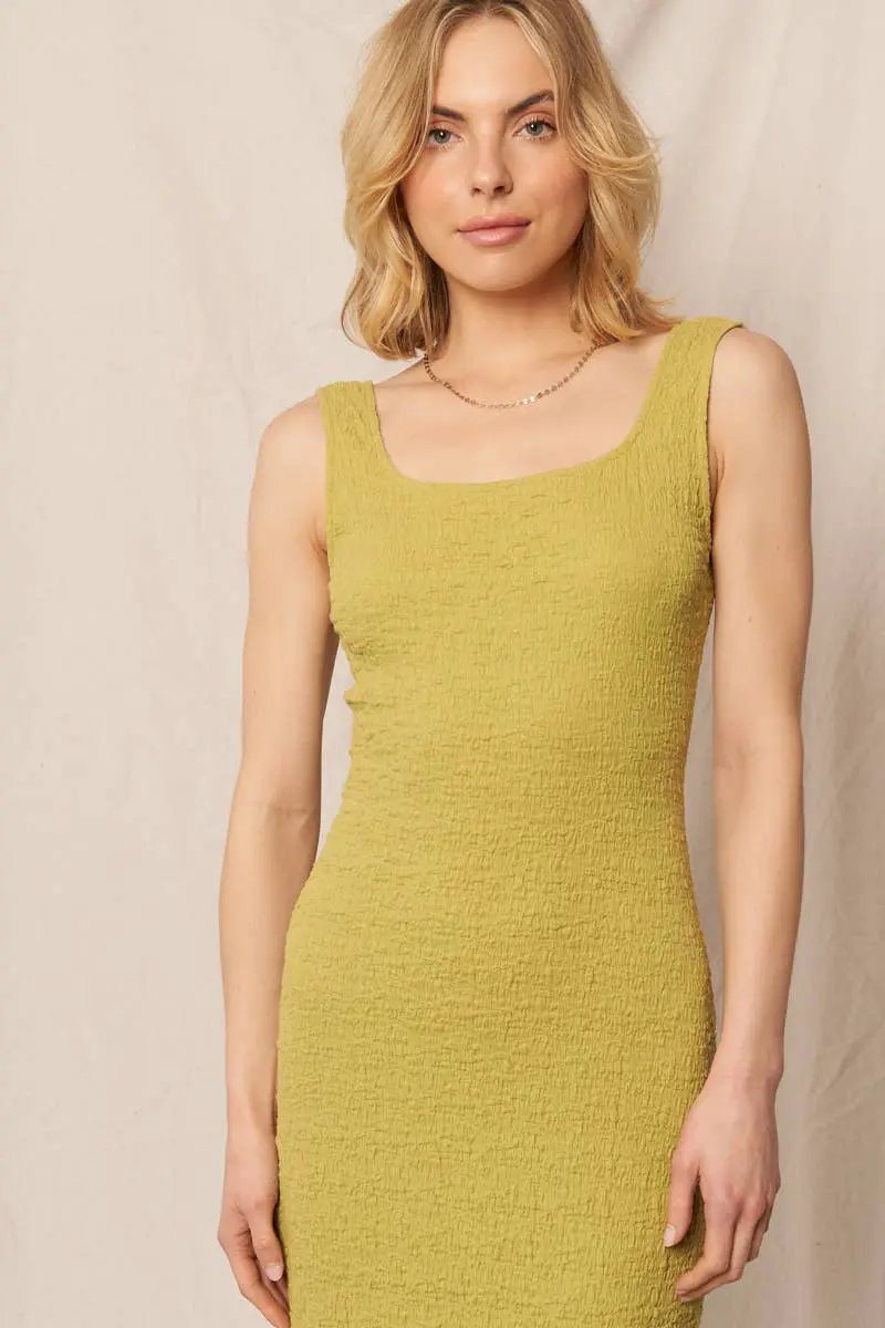 En Crème En Crème Lime Sleeveless Bodycon Dress - Dresses
