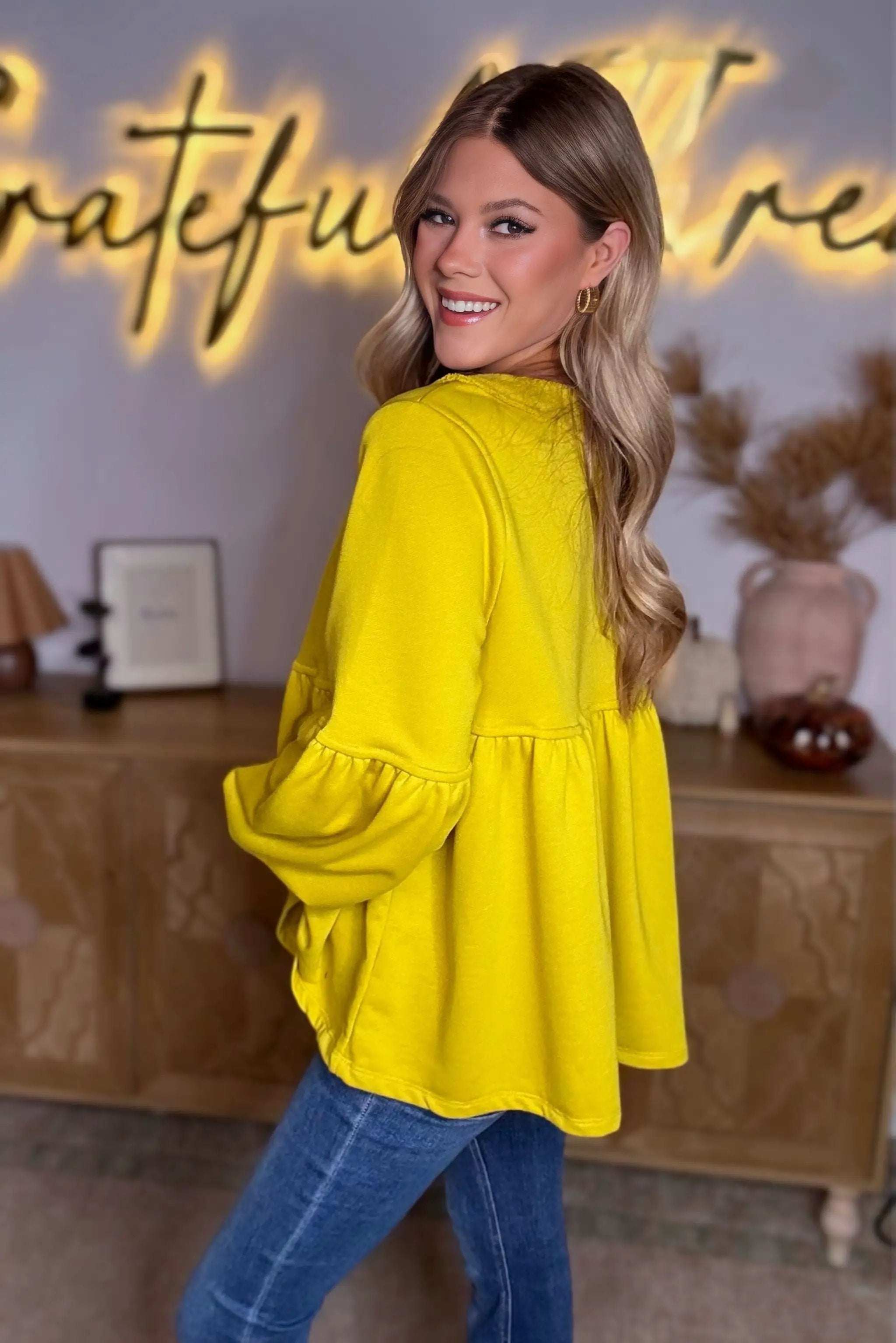 Purple Lava Purple Lava Lemon Pie Babydoll Sweatshirt - Sweatshirts