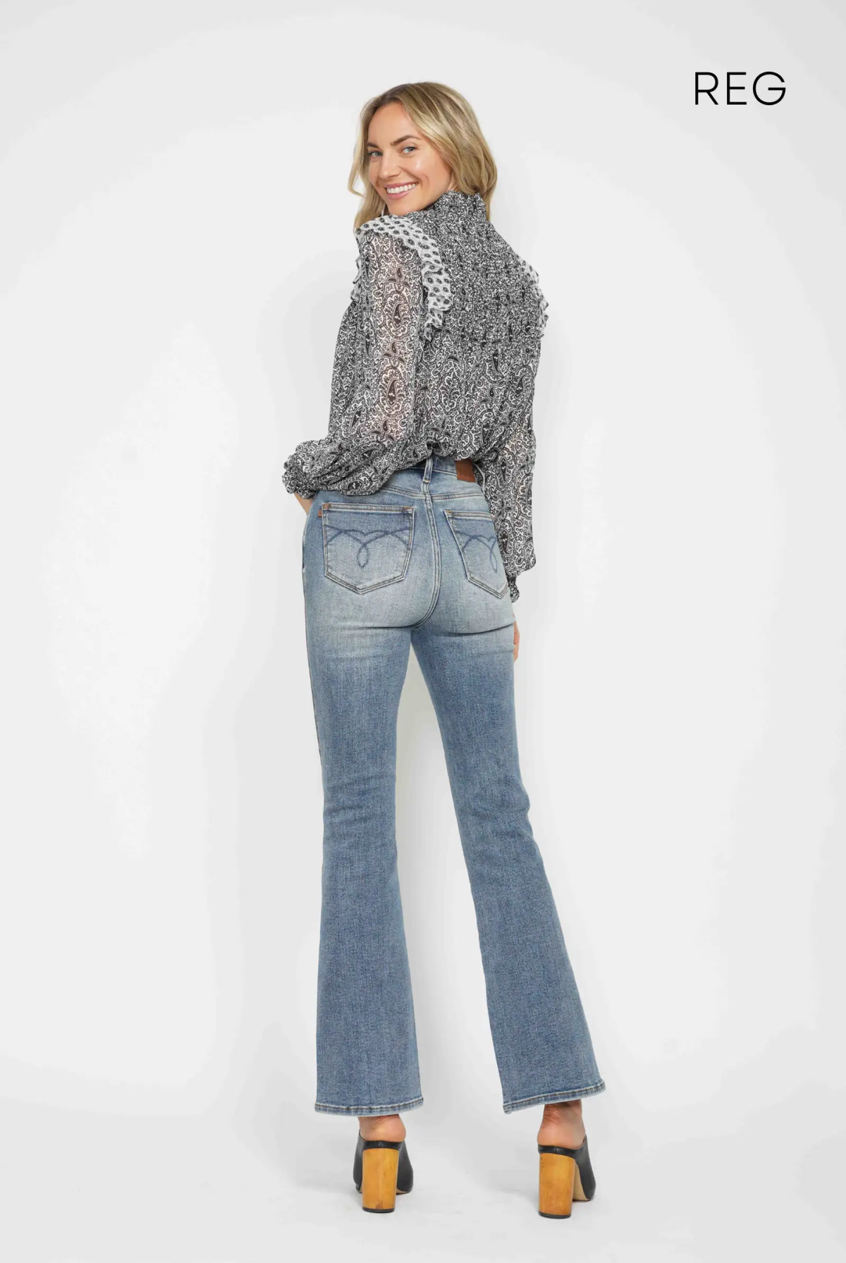 Judy Blue The High Waist Embroidered Back Pockets Denim Jeans: REG INSEAM - Jeans judy blue