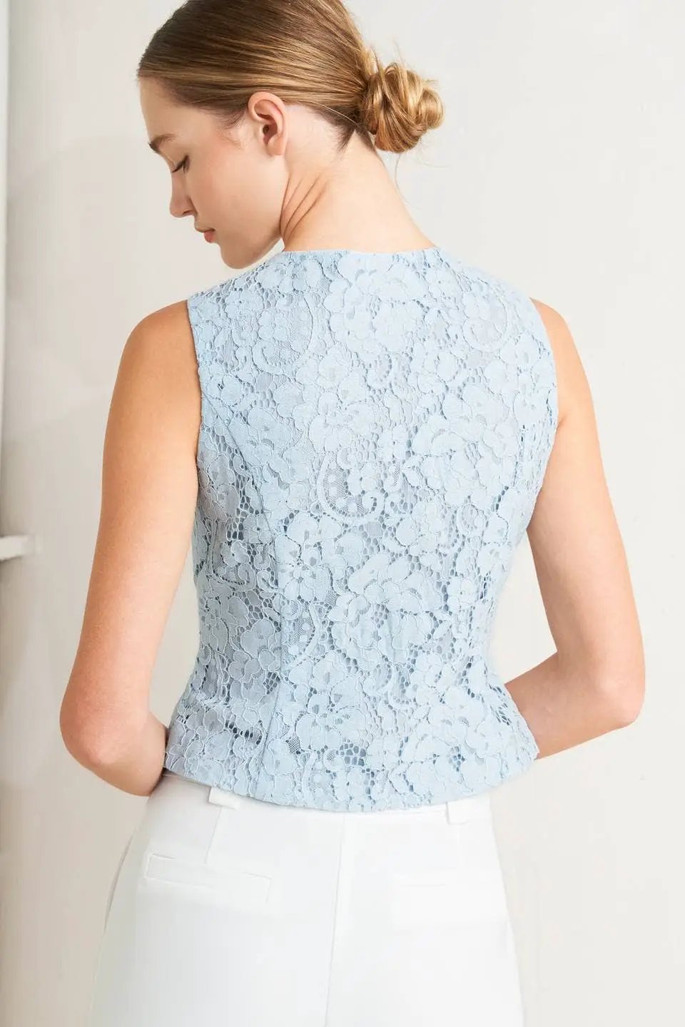 FLYING TOMATO The Soft Power Lace Vest - Clothing Tops