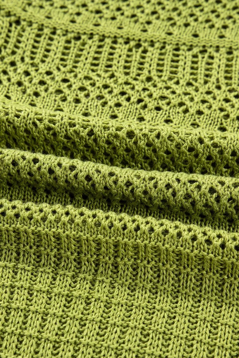 Grateful Threads Boutique Olive Breeze Oversize Crochet Knit Open Cardigan – Lightweight Layering Sweater - Cardigans Spinach Green Oversize Crochet Knit Open Cardigan
