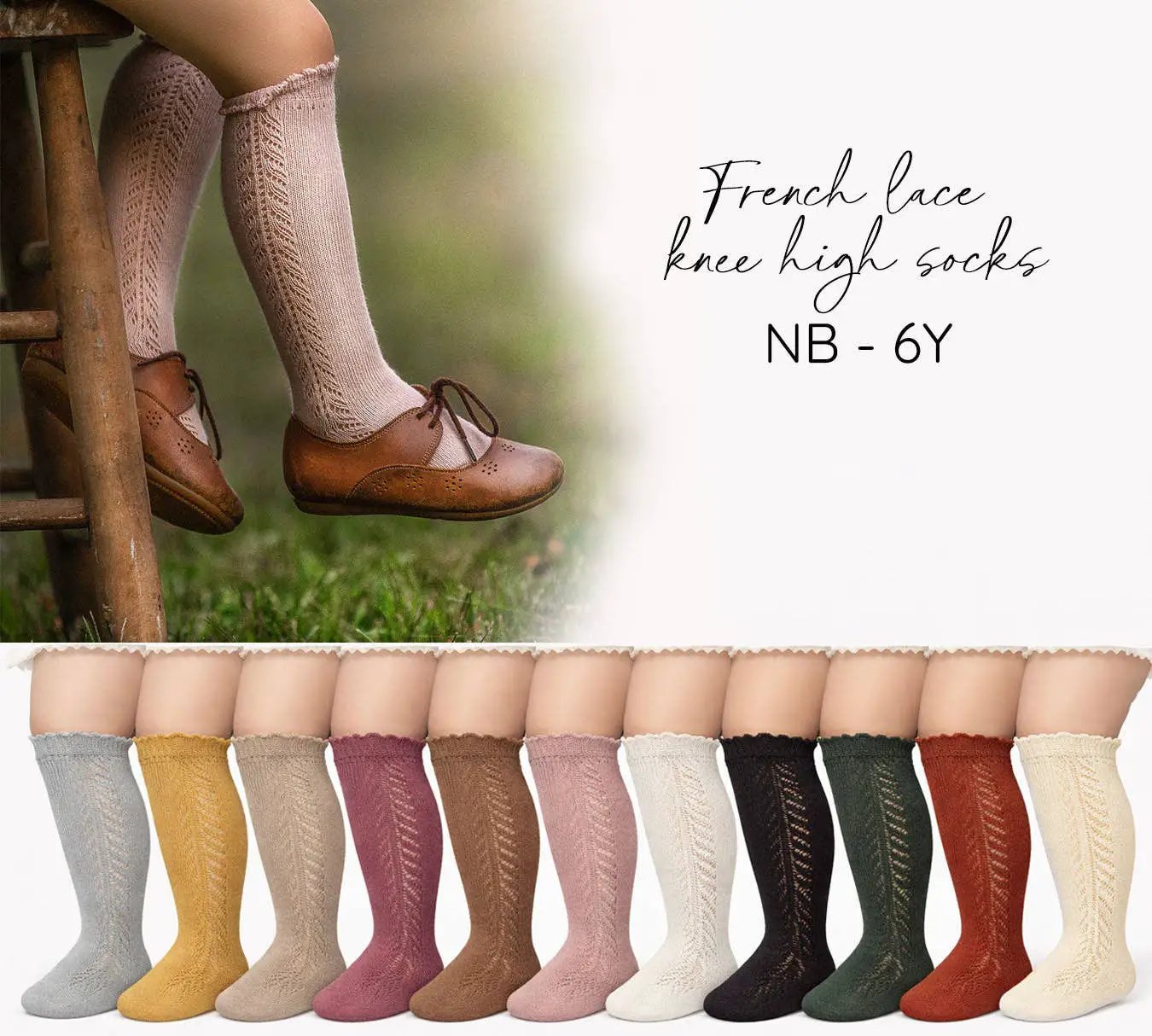OLIVE & CRADLE Classic Knee-High Socks - Socks