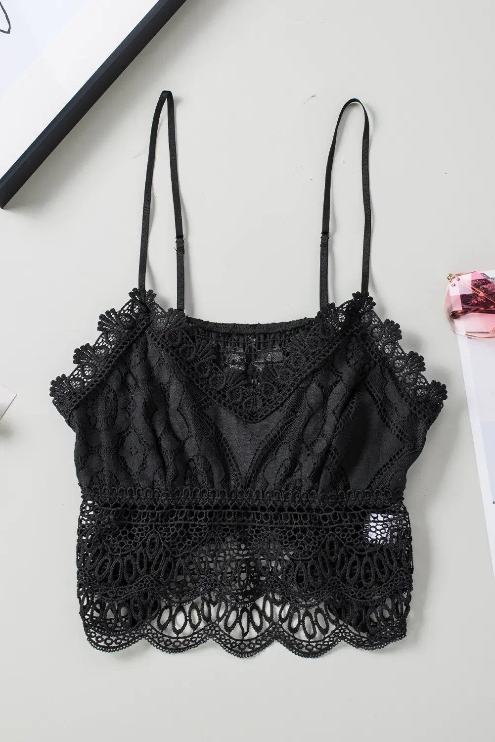 Grateful Threads Boutique Lace Bralette Crop Top - Camisoles lace bralette crop top