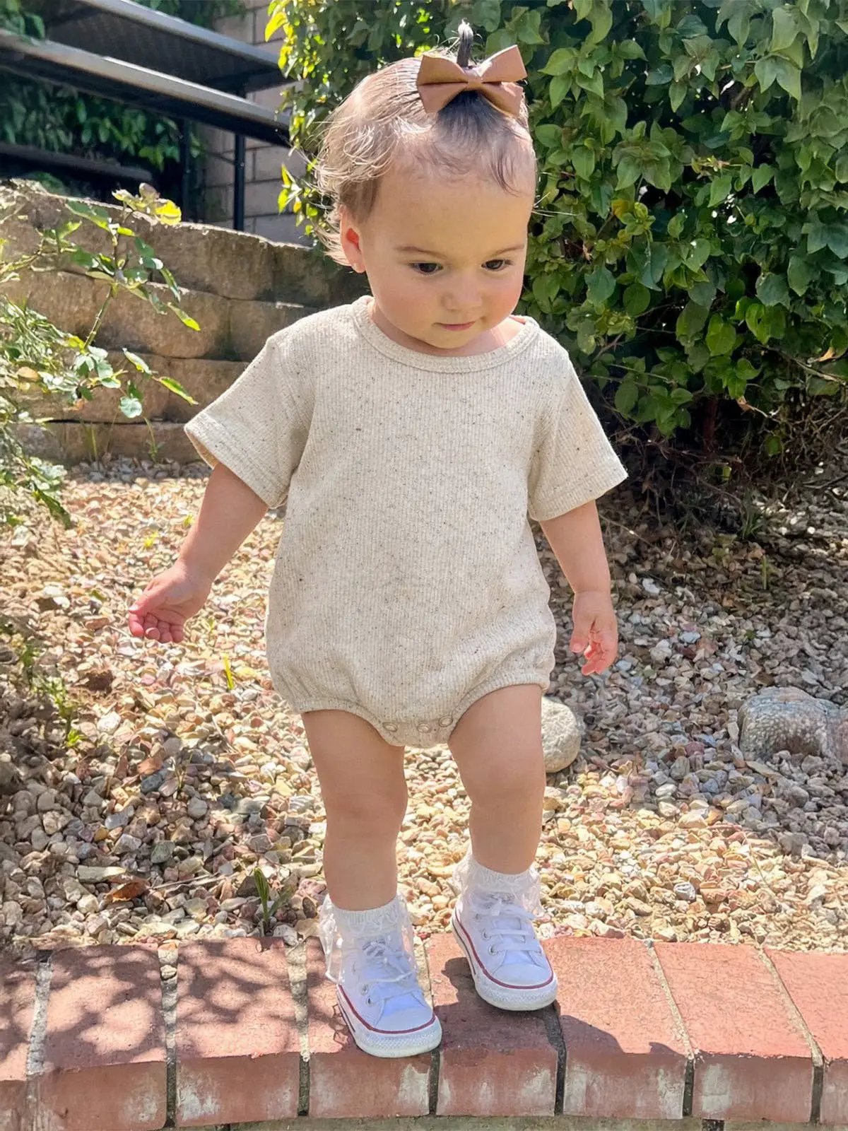 SIIX Collection SIIX Collection - Cream Speckle / T-Shirt Bubble - Baby One-Pieces