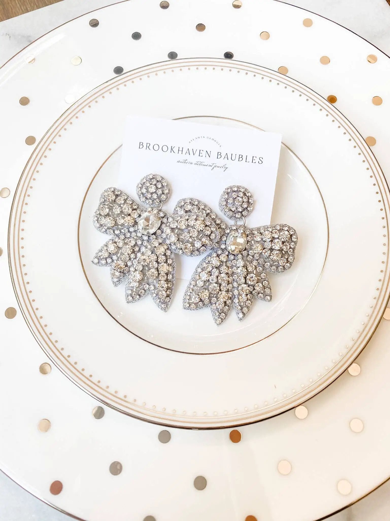 Brookhaven Baubles Crystal Bow Statement Earrings - Southern Jewelry - Earrings crystal bow statement earrings