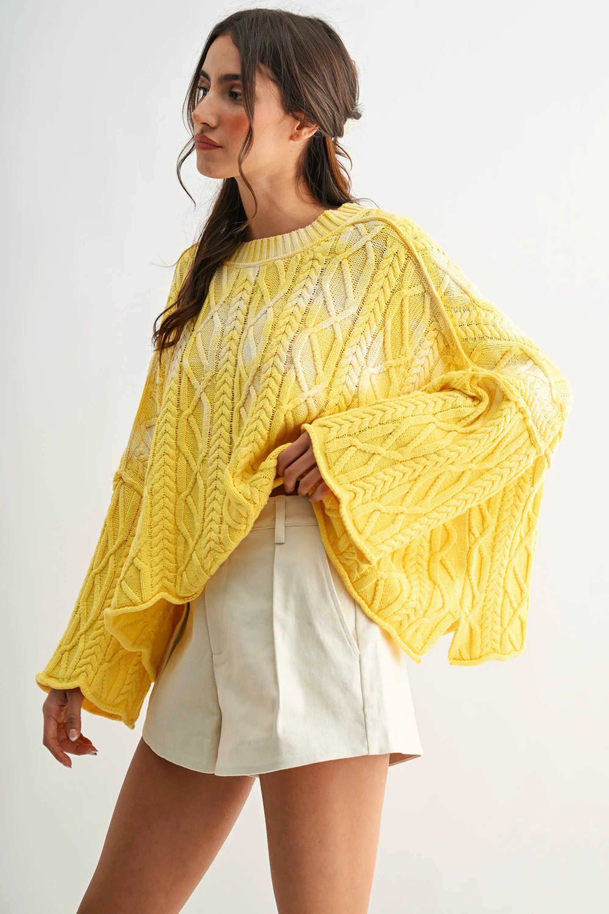 Camellia The Washed Ashore Sweater in Yellow - Sweaters