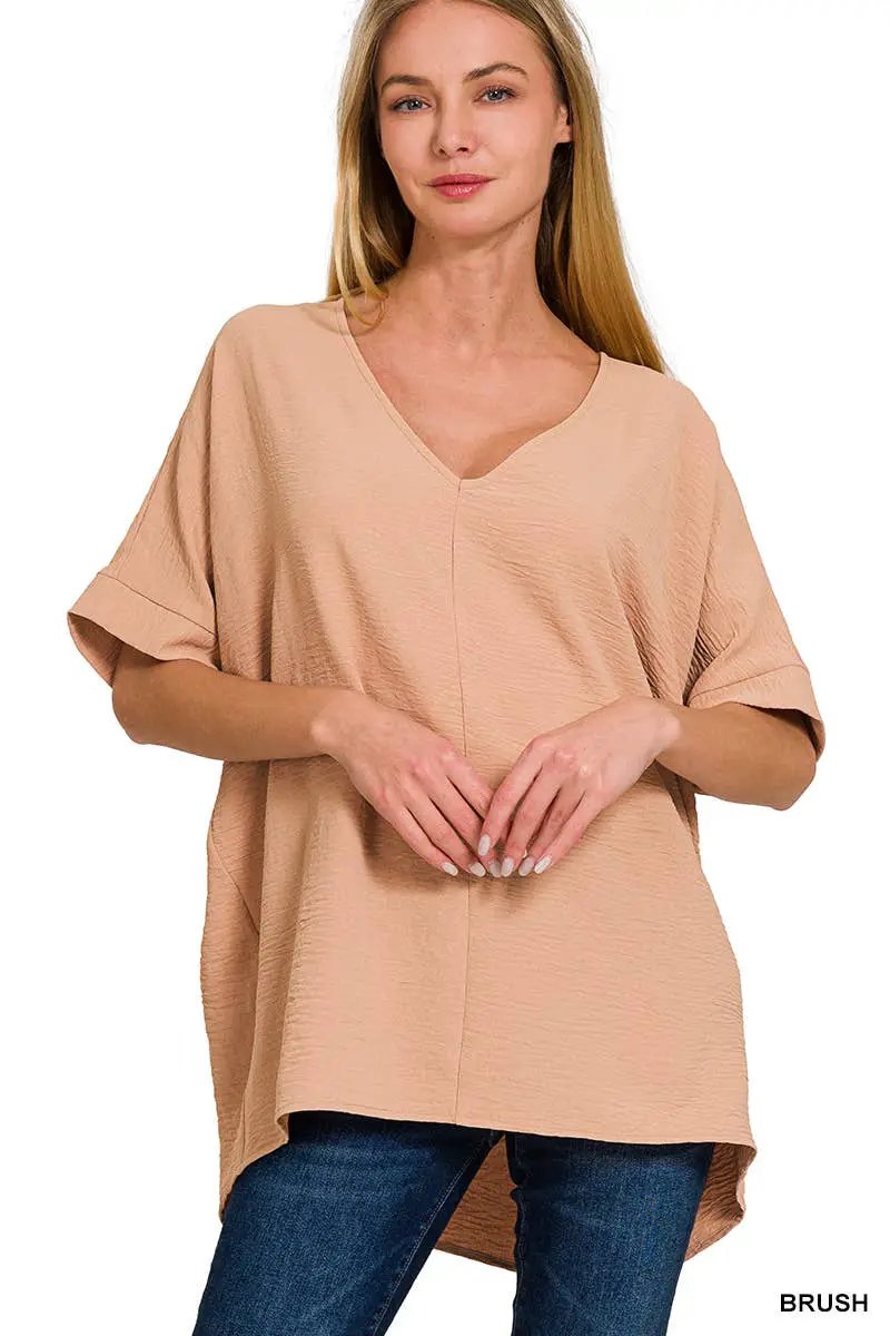 Zenana Zenana Airflow Dolman Short Sleeve Top - Clothing Tops airflow dolman sleeve short sleeve top